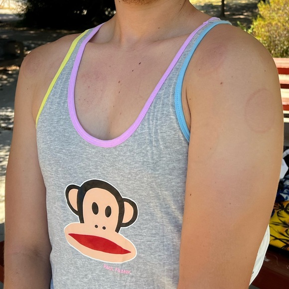 NEW PAUL FRANK PAJAMA TANK TOP SHIRT WOMEN JULIUS MONKEY PASTEL SLUMBER PARTY L - Picture 5 of 10